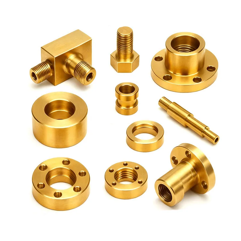 Small silver machined pins bushings and fastener components