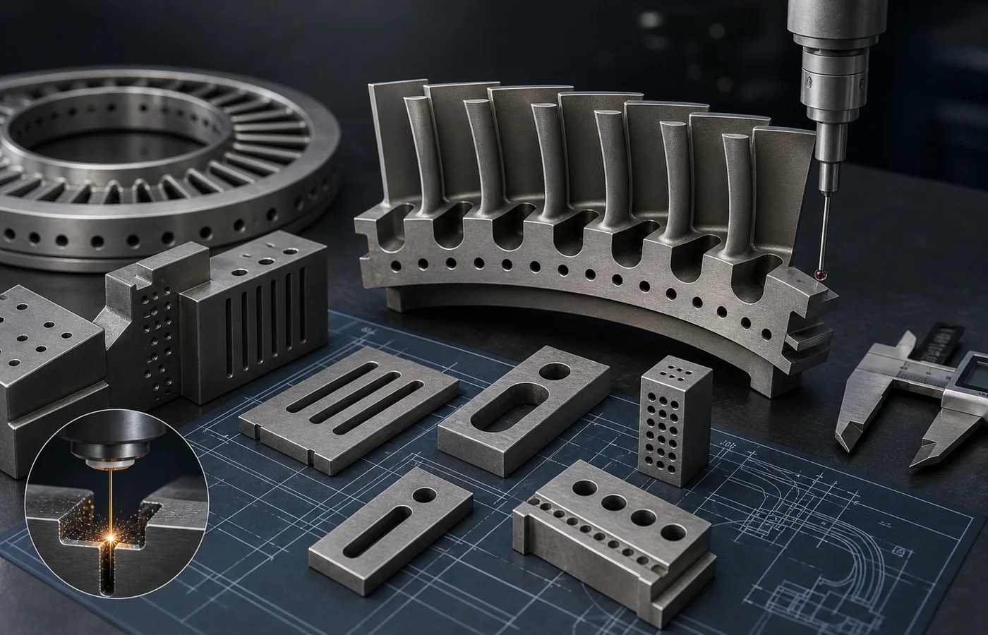 Aerospace Engine / Turbine Components EDM machined component application