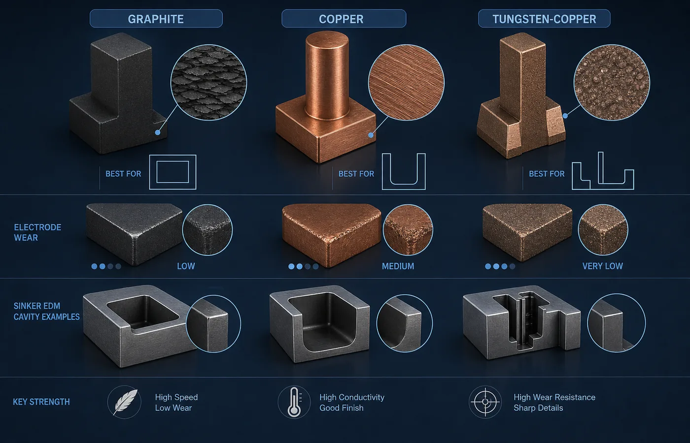 EDM Electrode Materials Guide technical illustration