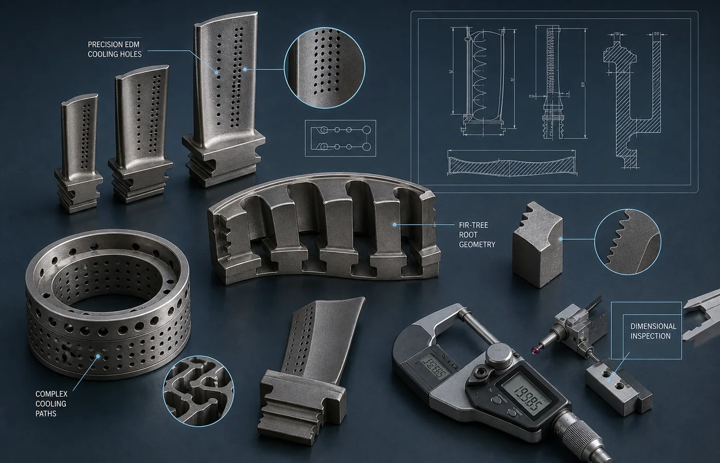 EDM for Aerospace Components technical illustration