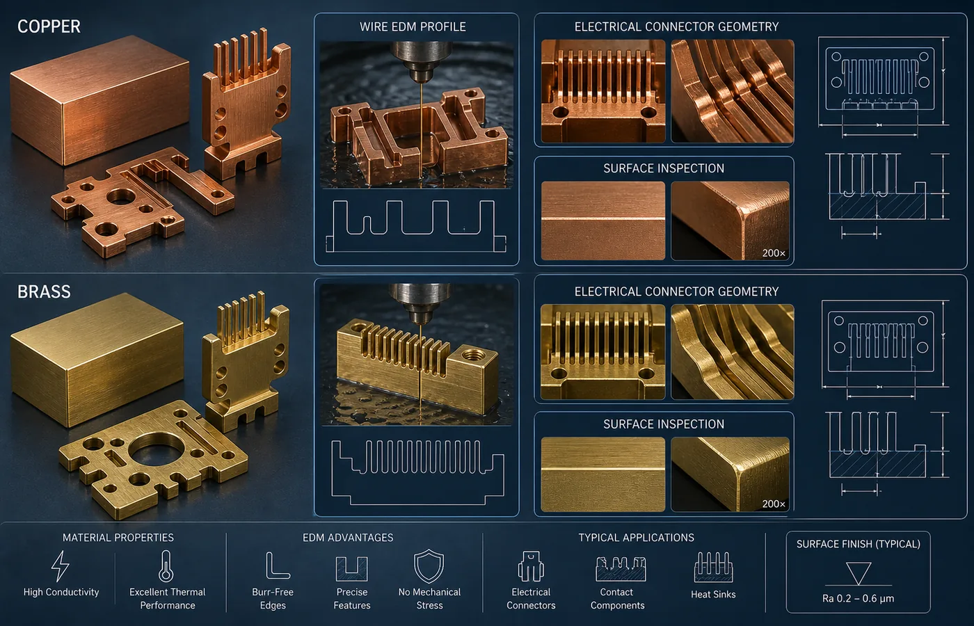 EDM for Copper and Brass technical illustration