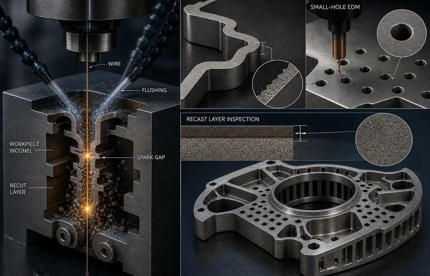 EDM for Inconel technical illustration