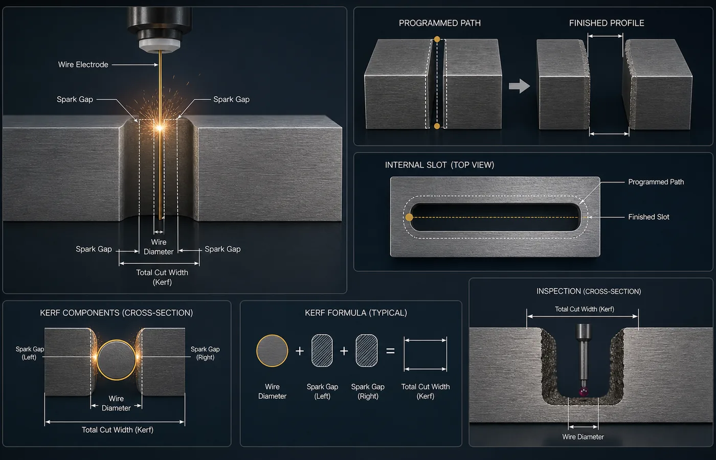 EDM Kerf Guide technical illustration