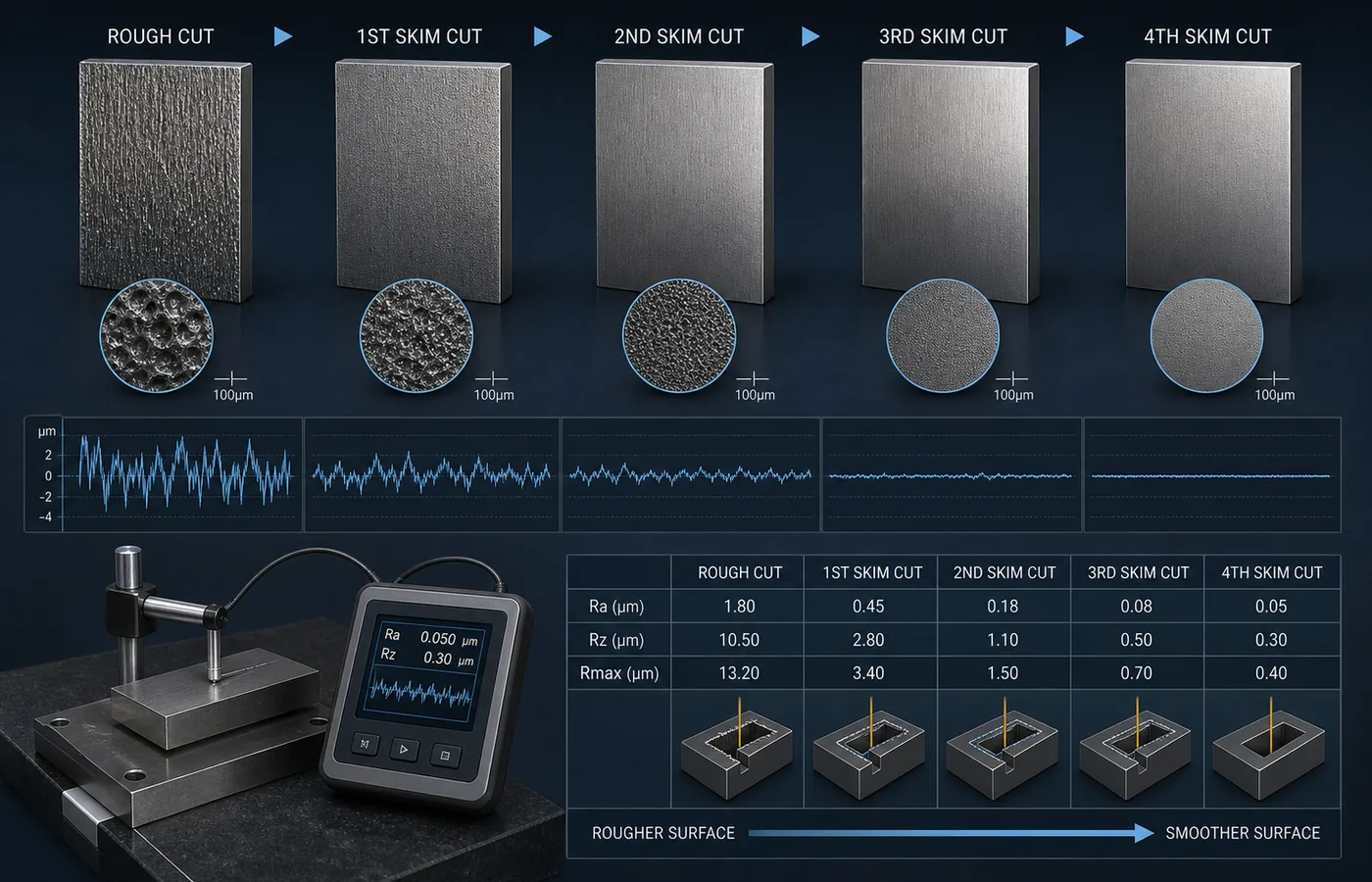EDM Surface Finish Guide technical illustration