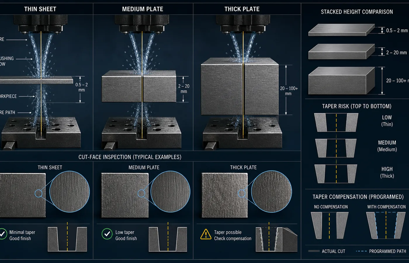 EDM Thickness Guide technical illustration