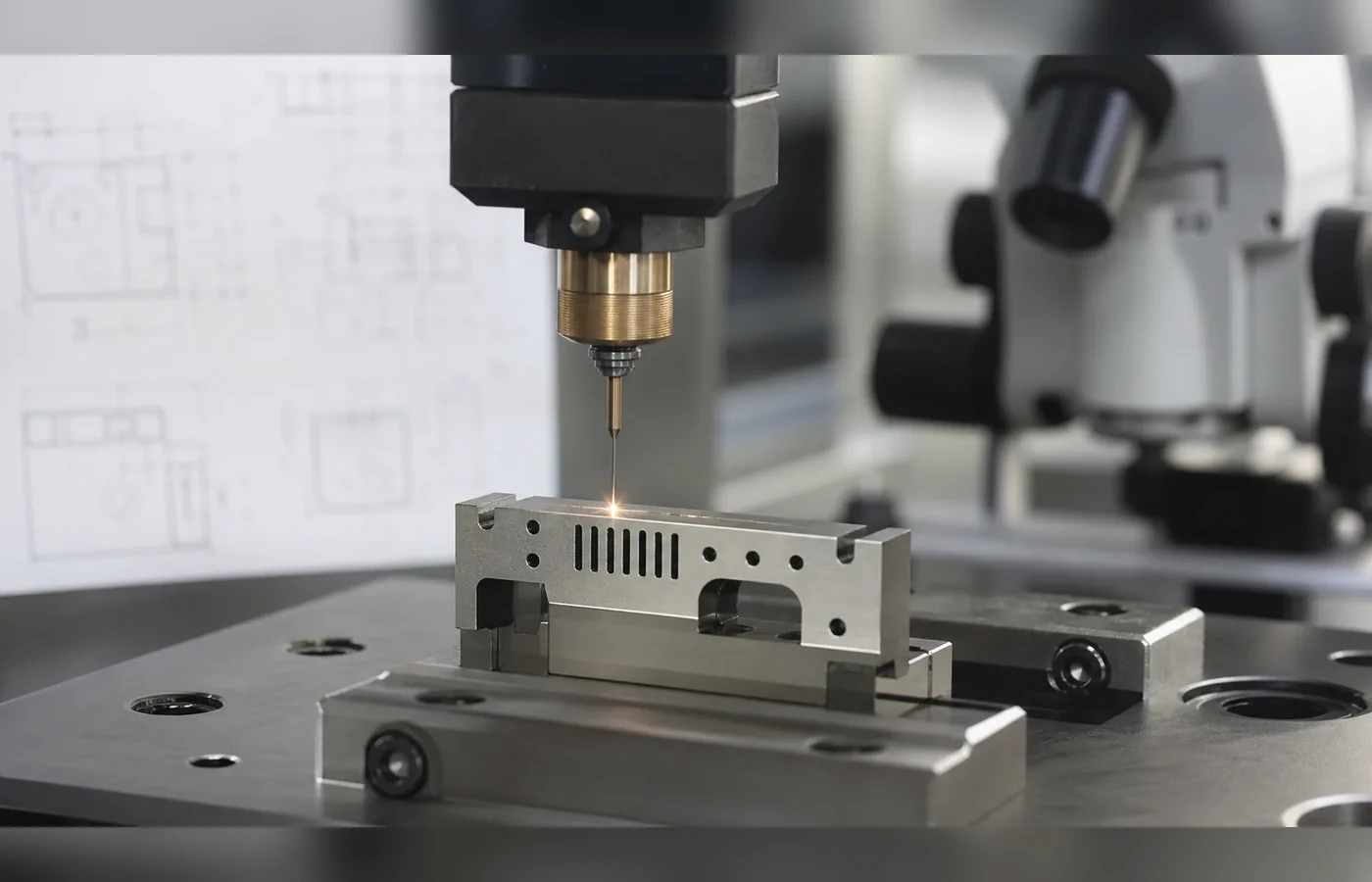 Micro EDM machining for precision metal features