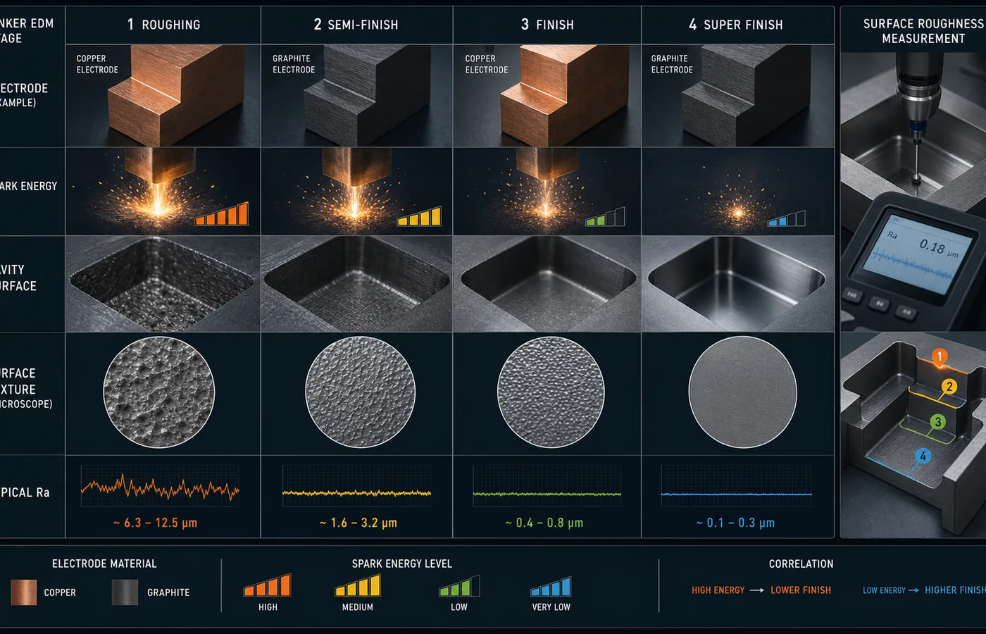 Sinker EDM Surface Finish Guide technical illustration