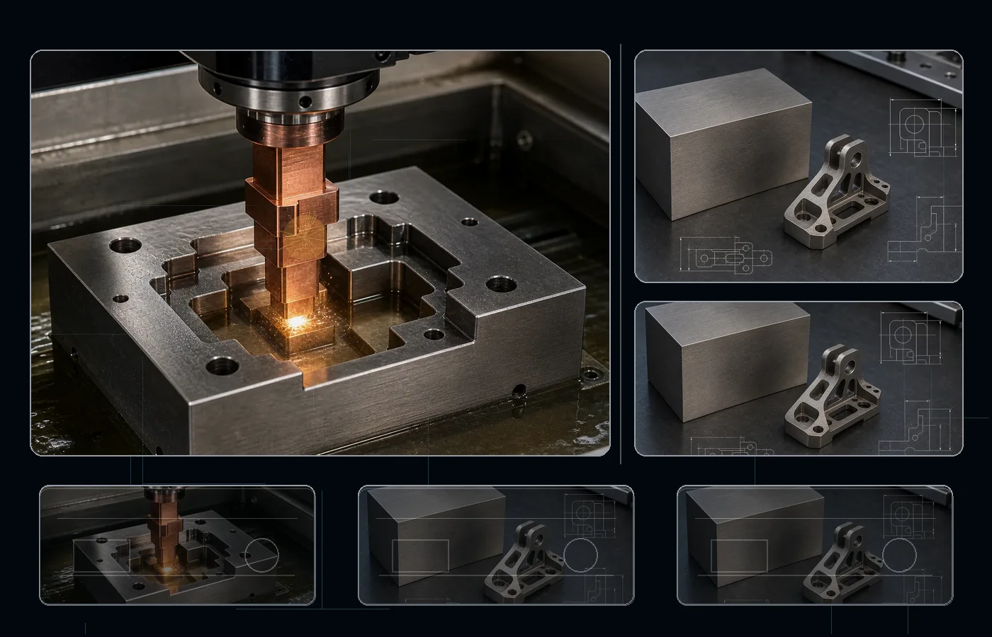 Sinker EDM machining for Titanium Grade 5 parts