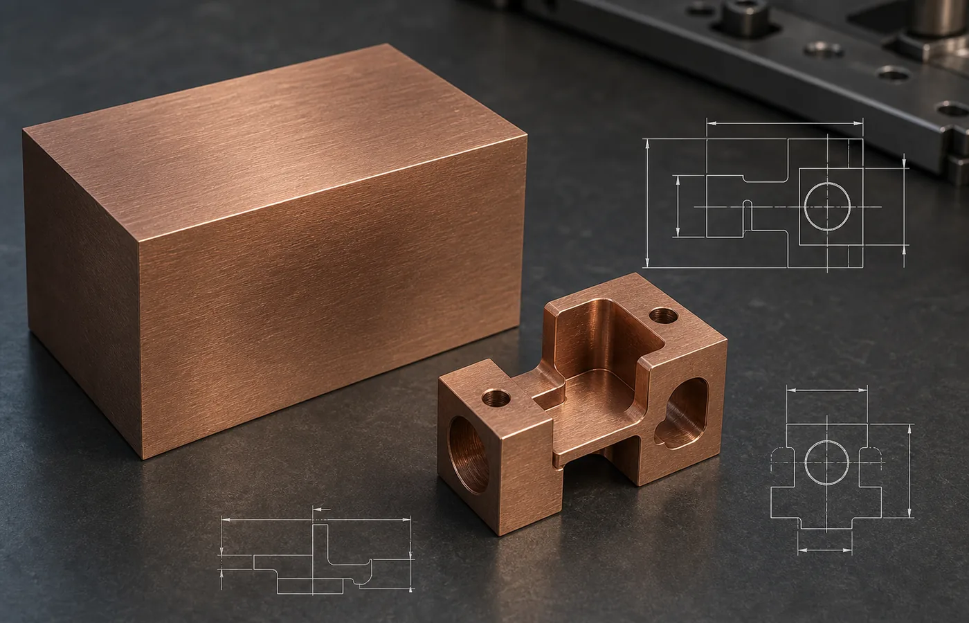 Tellurium Copper EDM machined part