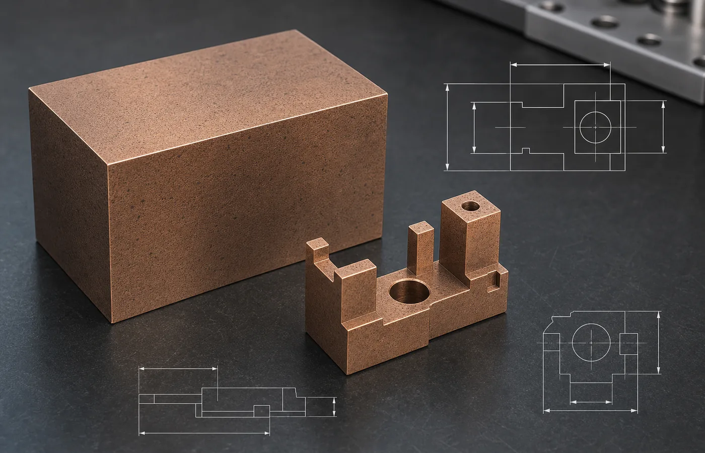Tungsten Copper EDM machined part