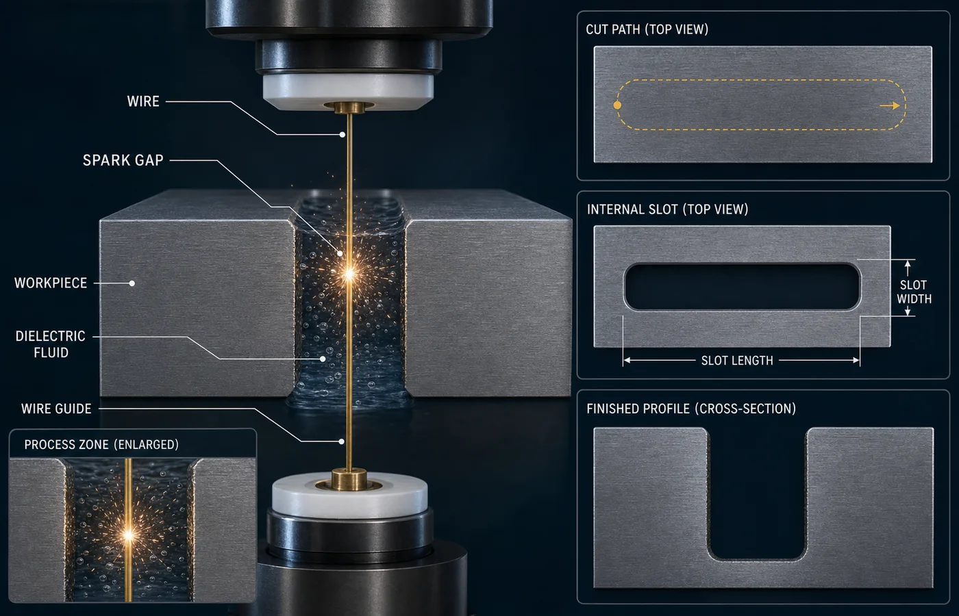 What Is Wire EDM? technical illustration